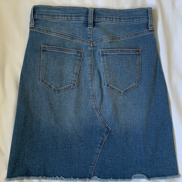 COPY - J Crew unfinished hem knee length stretch denim jean skirt EUC - Picture 2 of 8
